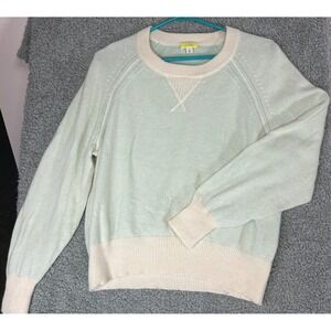 J.Crew Women 100% Cashmere Crewneck Sweater Mint Green M Quiet Luxury Pastel